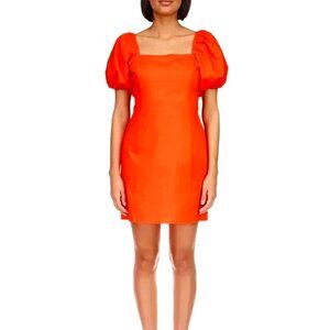 Sanctuary Resort Poplin Square Neck Dress Size 6 Puffed Sleeve Mini Shift NWT